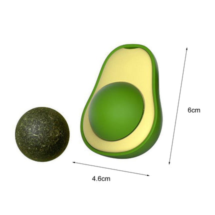 Avocado Catnip Wall Toy with 360-Degree Silvervine Ball | Engaging Teeth Cleaning Fun for Cats