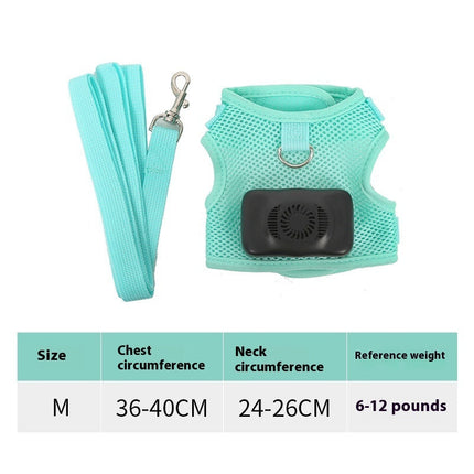 Wearable Air Conditioner Dog Harness with Cooling System & Light-Up Feature | Comfortable Safety Solution for Small Dogs