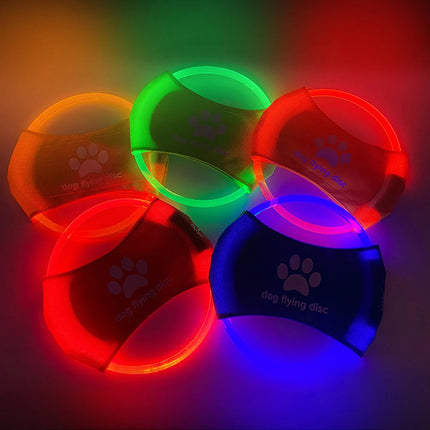 LED Dog Flying Disc with Rechargeable LED Lights | Interactive Toy for Day & Night Play