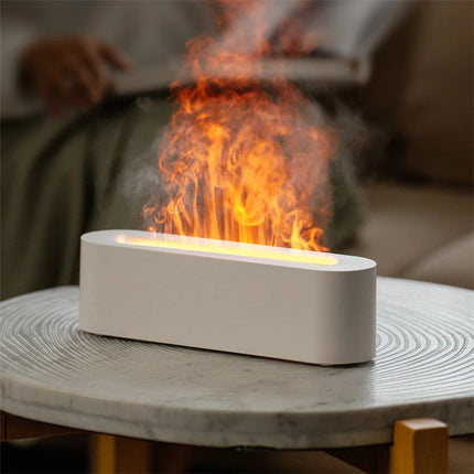 Flame Aroma Diffuser with 7-Color LED Light & Ultrasonic Humidification | Quiet Aromatherapy for Home and Office