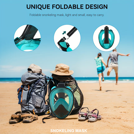 Full Face Snorkel Mask with 180 Degree View, Snorkeling Gear with Dry Top Snorkel – image 26