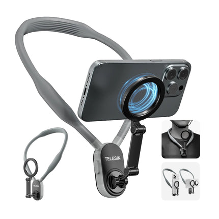 Silicone Magnetic Neck Mount for Phones with Quick Release | Hands-Free Shooting and Comfortable Use for Vloggers