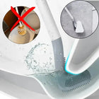 Toilet Brushes for Bathroom, Silicone Toilet Brush with Holder, Wall Mounted Toilet Bowl Brush with Flexible Bristles