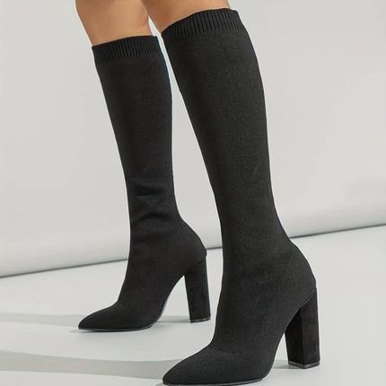 Womens Boots, Stretch Heeled Boots with Comfortable Fit