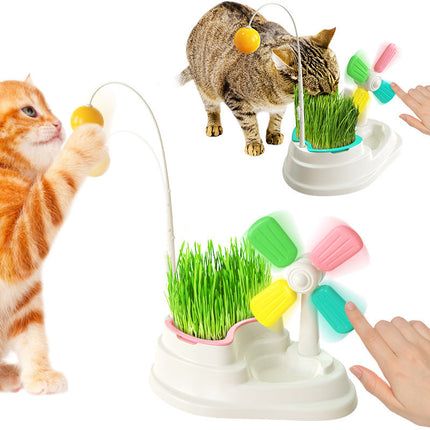 Interactive Cat Toy with Windmill Design & Pulling Stick | Engaging Playtime for Feline Fun