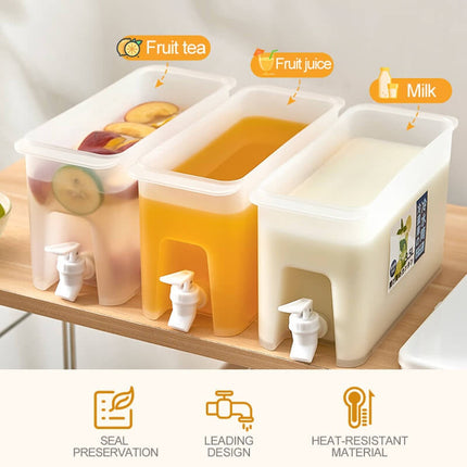 Large Capacity Refrigerator Storage Jar with Faucet | 3.5L Food-Grade Container for Cold Drinks