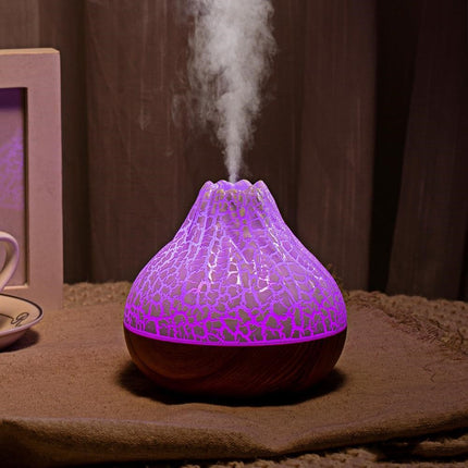 Compact Cool Mist Humidifier with Wood Grain Finish & Adjustable Output | Quiet Aromatherapy for Small Spaces