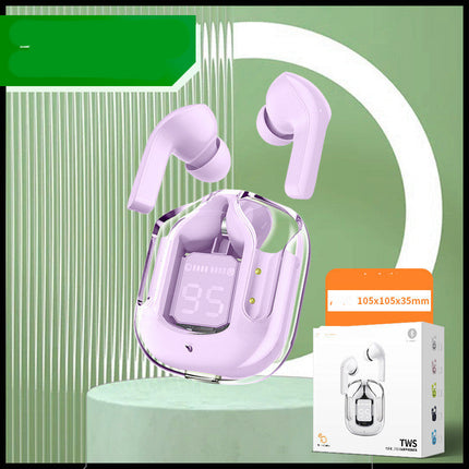 Mini Transparent Wireless Bluetooth Headset with LED Power Display | Noise Reduction for Ultimate Music Freedom