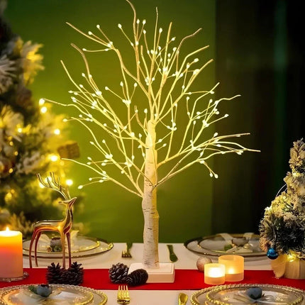 Nordic Birch Tree Light with 144 Warm White LEDs | Cordless Decorative Accent for Cozy Ambiance