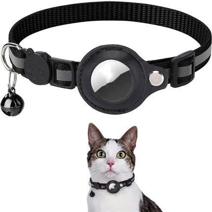 Reflective Cat Collar with AirTag Holder and Bell | Adjustable Nylon Pet Collar for Safety and Style