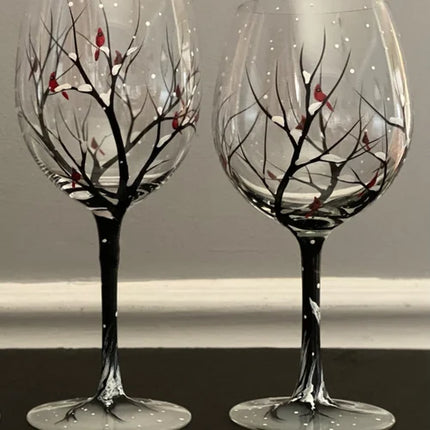 Hand Painted Wine Glasses, Housewarming Gift