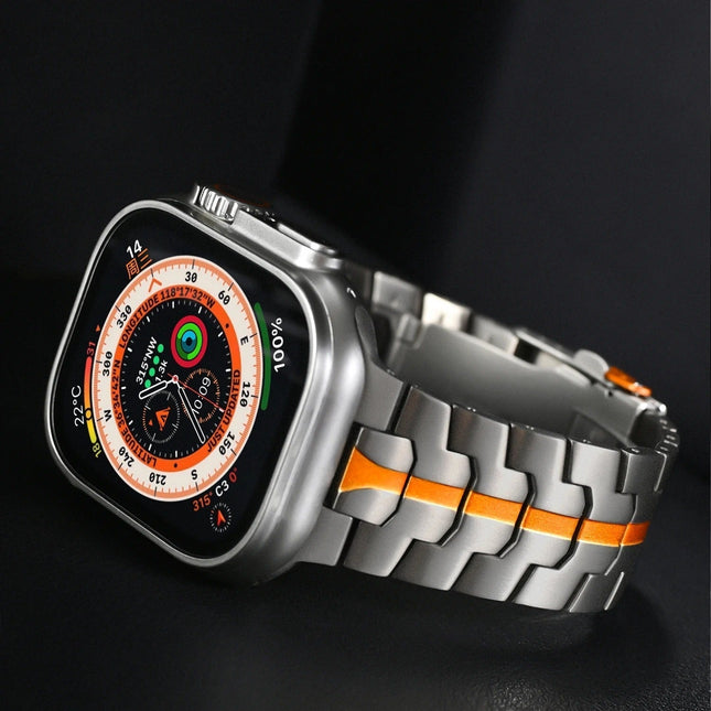 Titanium Apple Watch Band, Luxury Link iWatch Band with Hypoallergenic Clasp, Apple Watch Ultra Band with Quick Release_01