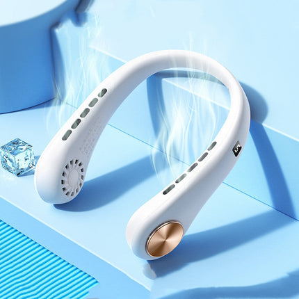 Bladeless Neck Fan with 360° Surround Coolness | Stylish Hands-Free Design for Comfort and Safety