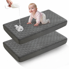 CozyNest | Waterproof Crib Mattress Protector with Soft Gray Fabric | Noiseless & Machine Washable for Ultimate Baby Comfort