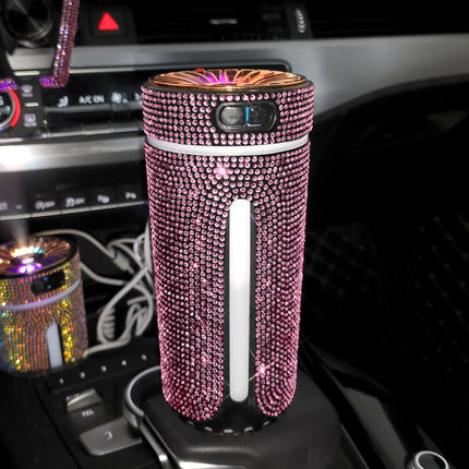 Diamond Car Humidifier & LED Aromatherapy Diffuser with Ultrasonic Technology | Stylish Hydration for Home, Office, and Travel