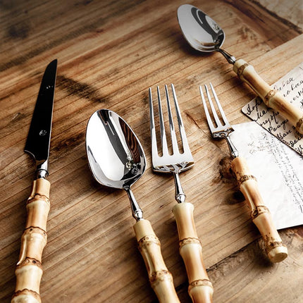 Silverware Set with Bamboo Handles – image 10