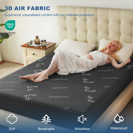 EcoGuard | Waterproof Mattress Protector with Bamboo Viscose Fabric | Soft, Breathable Cover for Ultimate Comfort