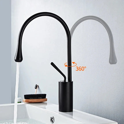 Bathroom Faucets, Single Hole Bathroom Faucet with 360 Swivel Spout