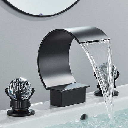 Widespread Bathroom Faucet, 8 Inch 3 Hole Waterfall Bathroom Sink Faucet – image 10