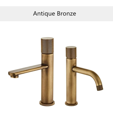 Antique Bronze Bathroom Faucet Single Hole, Vintage Bathroom Sink Faucet with Single Handle for Hot and Cold Water – image 6