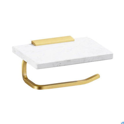 Brushed Gold Bathroom Shelf Marble and Brass, Bathroom Accessories with Towel Rack