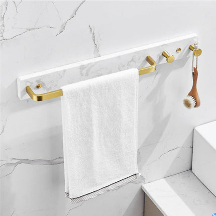 Brushed Gold Bathroom Shelf Marble and Brass, Toilet Paper Holder – image 8