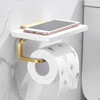Brushed Gold Bathroom Shelf Marble and Brass, Toilet Brush – image 6
