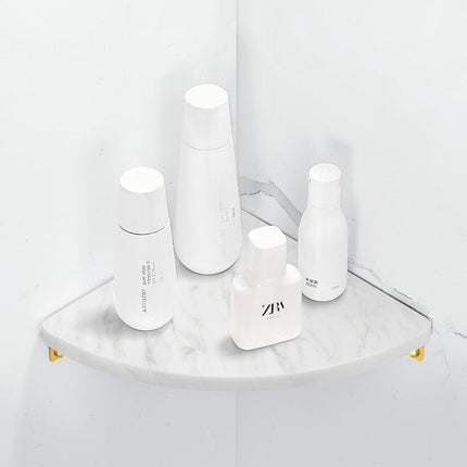 Brushed Gold Bathroom Shelf Marble and Brass, Toilet Paper Holder – image 7
