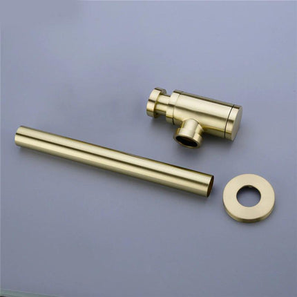 Bathroom Sink Drain Kit with Bottle Trap, Electroplated Bathroom Drain in Round Style