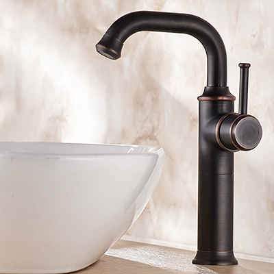 Single Hole Bathroom Faucet, Single Handle Bathroom Sink Faucet with Water Filter, Deck Mount Brass Faucet for Basin