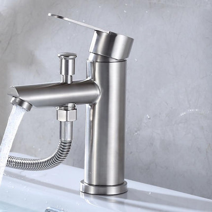 Pull Out Bathroom Faucet with Handheld Shower Head, Stainless Steel Bathroom Sink Faucet