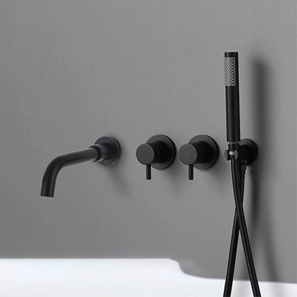 Wall Mounted Bathtub Faucet, Brass Bath Faucet with Concealed Mounting Box – image 8