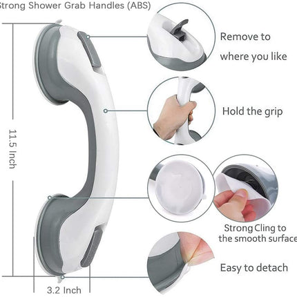Suction Cup Grab Bar No Drill, Bathtub Grab Bar Handle for Elderly and Seniors – image 8