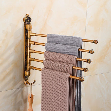 Towel Rack for Bathroom, Swivel Arm Towel Rack with Hook