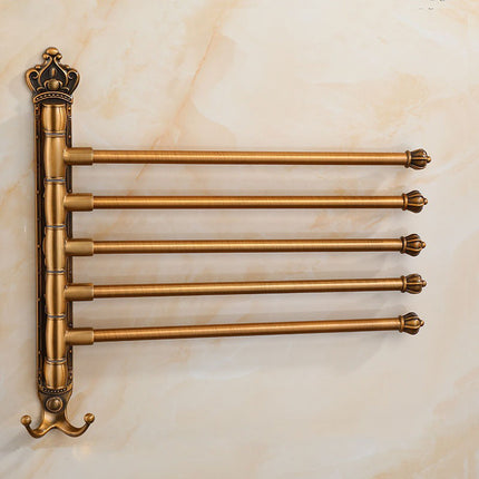 Towel Rack for Bathroom, Swivel Arm Towel Rack with Hook – image 4
