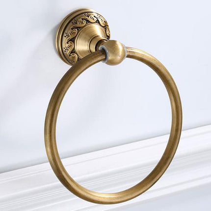 Bathroom Towel Ring, Wall Mounted Towel Holder in Antique Brass
