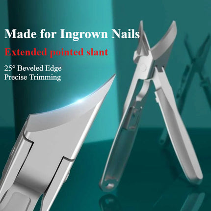 Nail Clippers with Slanted and Straight Edge, Fingernail Clippers with Safety Lock