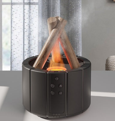 Simulated Flame Aromatherapy Humidifier with Quiet Operation | Cozy Atmosphere for Home and Office