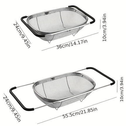 Expandable Sink Strainer Basket, Stainless Steel Strainer for Over the Sink