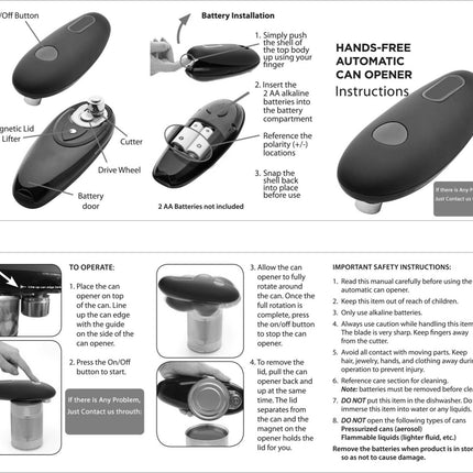 Electric Can Opener with One-Touch Operation | Safe and Efficient Kitchen Tool for Effortless Meal Prep