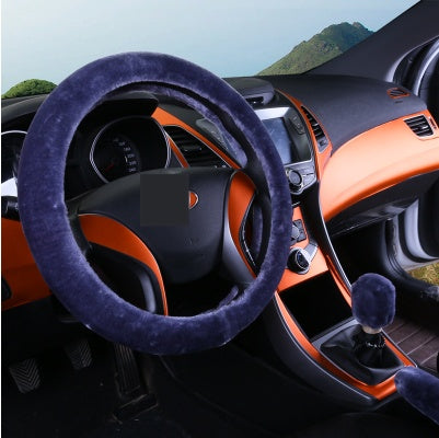Wool Plush Steering Wheel Cover for All-Season Comfort | Cozy Grip Accessory for Year-Round Driving