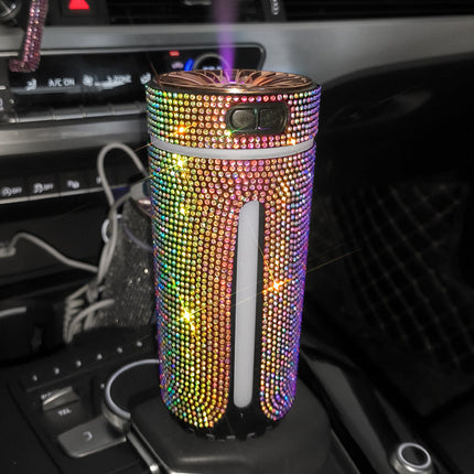 Diamond Car Humidifier & LED Aromatherapy Diffuser with Ultrasonic Technology | Stylish Hydration for Home, Office, and Travel