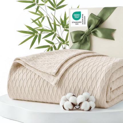 Cozy Comfort | Cooling Bamboo Rayon Blanket for Hot Sleepers | Lightweight & Breathable Summer Throw for Bed and Couch