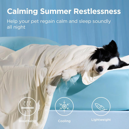 Cozy Paws | Cooling Blanket for Large Dogs with Breathable Air-Core Fill | Lightweight & Washable Dog Mat for Summer Comfort
