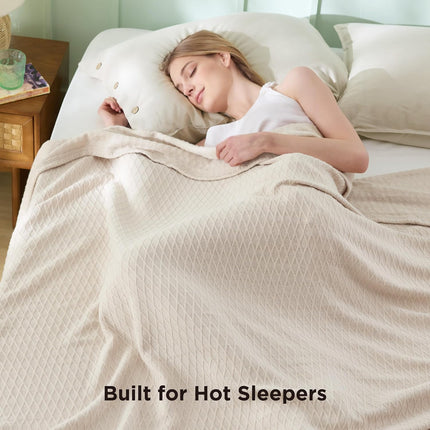 Cozy Comfort | Cooling Bamboo Rayon Blanket for Hot Sleepers | Lightweight & Breathable Summer Throw for Bed and Couch