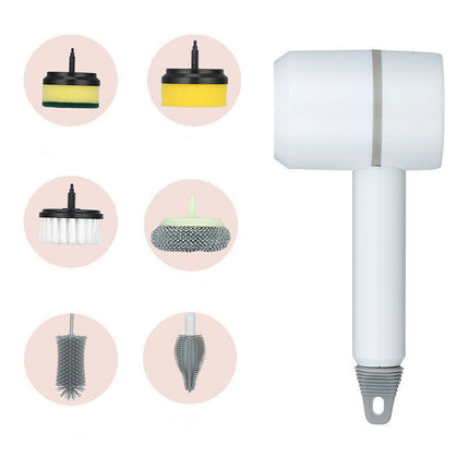 USB Rechargeable Wireless Cleaning Scrubber with 3 Brush Heads | High-Power Brush for Effortless Kitchen and Bathroom Cleaning