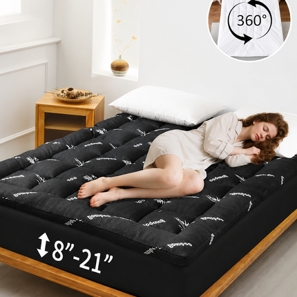 Comfort Cloud | Cooling Bamboo Mattress Topper with Extra Thickness & Breathable Viscose for Enhanced Sleep Quality