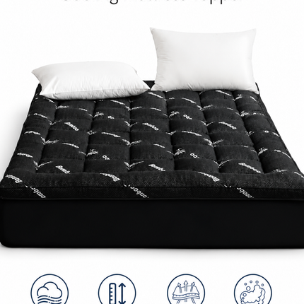 Comfort Cloud | Cooling Bamboo Mattress Topper with Extra Thickness & Breathable Viscose for Enhanced Sleep Quality