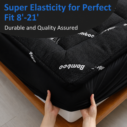 Comfort Cloud | Cooling Bamboo Mattress Topper with Extra Thickness & Breathable Viscose for Enhanced Sleep Quality