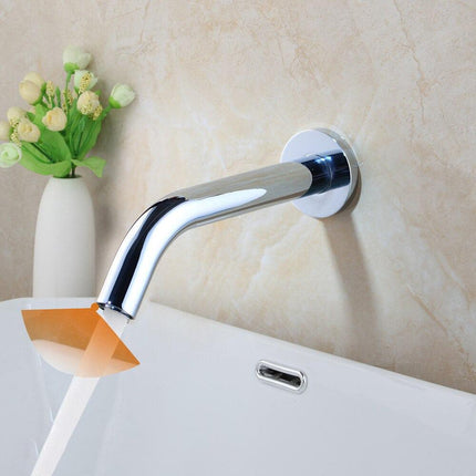 Wall Mounted Bathroom Sink Faucet with Sensor, Auto Shut Off Brass Faucet – image 9